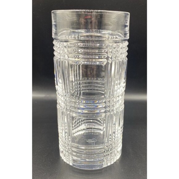 Ralph Lauren Glen Plaid Crystal Highball Glass 6.25" 14oz Signed Barware - Picture 1 of 13